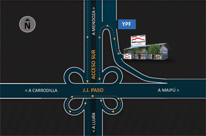 Mapa acceso a Multirepuestos